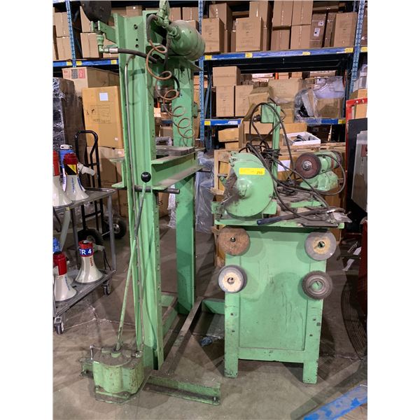 Group of 3 sander w/ table & assorted attachments