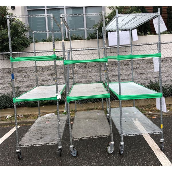 Group of 3 Uline shelves - approx 78" height x 59" wide