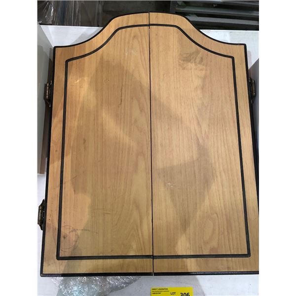 Harrows dart board w/ darts & wooden case
