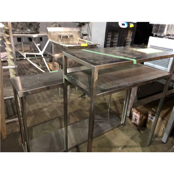 Group of 2 Stainless Steel Commercial kitchen tables