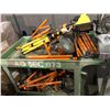 Image 1 : Rolling cart full of work lights & work light stands - approx 8 lights & approx 7 stands (cart inclu