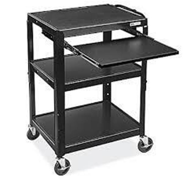 Mobile work station / black rolling cart w/ casters