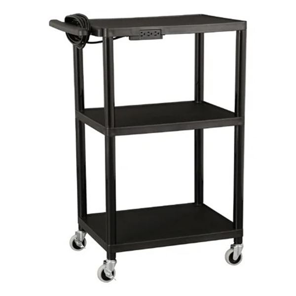 Mobile work station / black rolling cart w/ casters