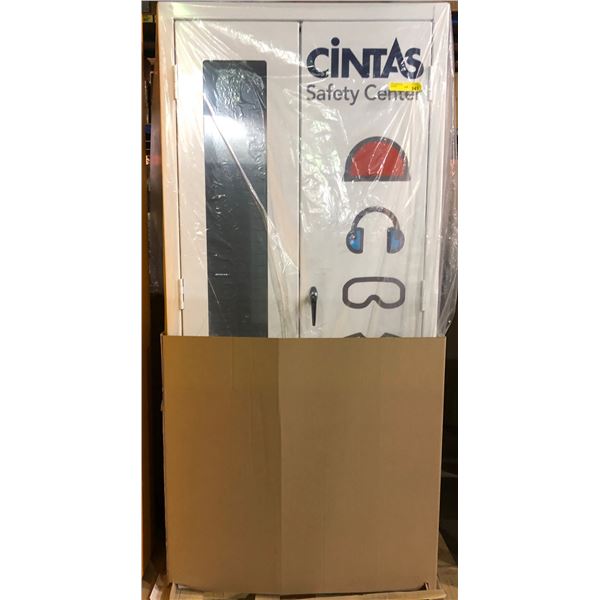 NEW Cintas safety center white cabinet - approx 2ft x 3ft x 6 1/2 ft