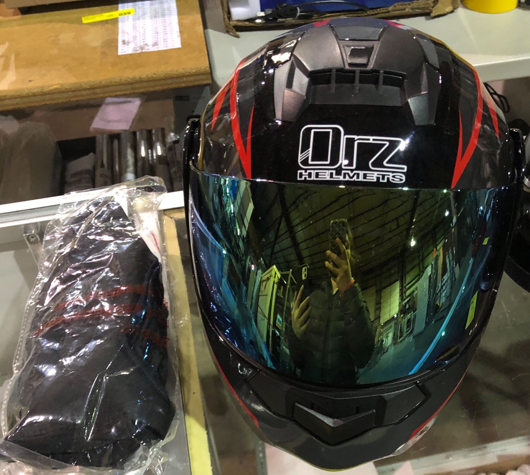 ORZ Motorcycle helmet w/ gloves
