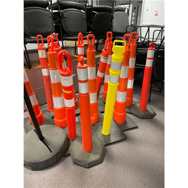 Group of 13 channelizer cones