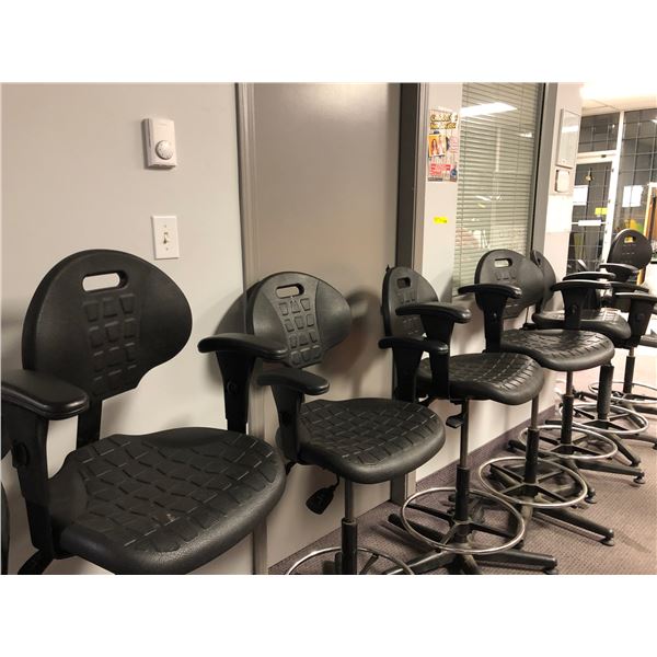 Group of 8 Uline work stools
