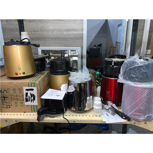 Large group of assorted misc. water distillers - approx. 8 pcs