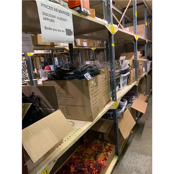 Large group of assorted misc. Halloween items - includes witch hats/decorative spiders/wall signs/ha