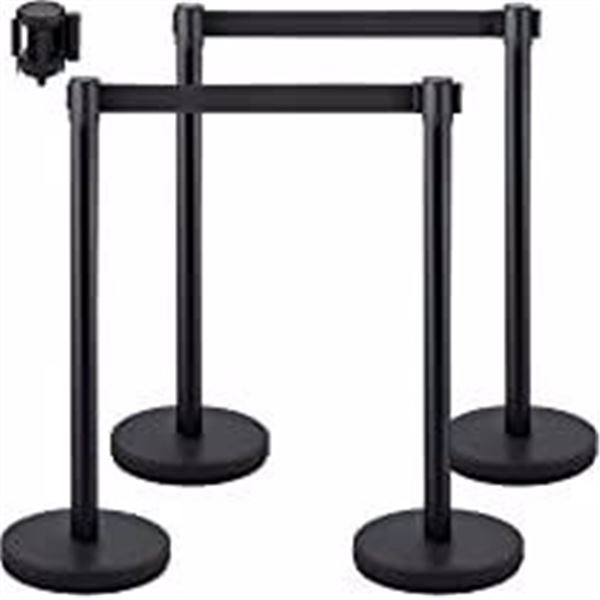 Vevor - Group of 6 crowd control posts w/ retractable belt