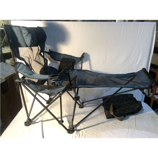 Folding camp blue chair