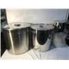 Image 2 : Group of 3 assorted sizes stainless steel kitchen containers