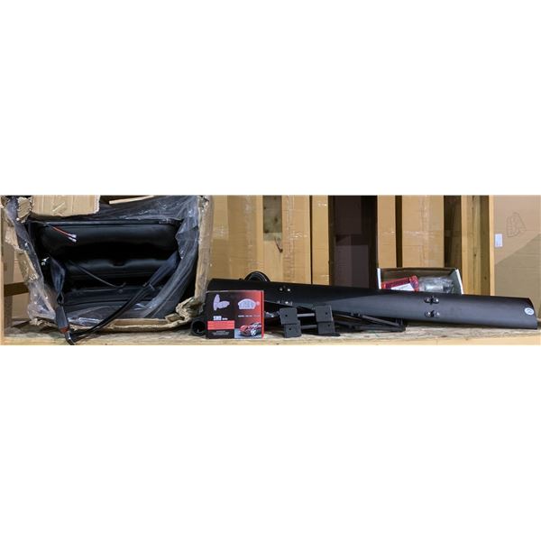 Group of assorted car accessories - includes disk pads SMD series/complete car seat w/belt etc.