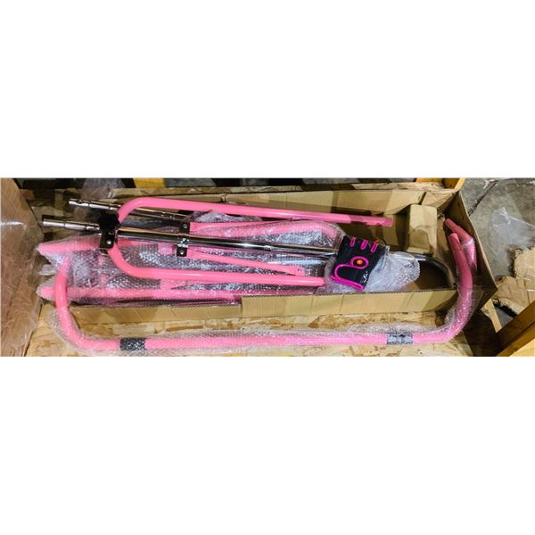 Popsport pink jungle gymnastics height adjustable bar w/gloves