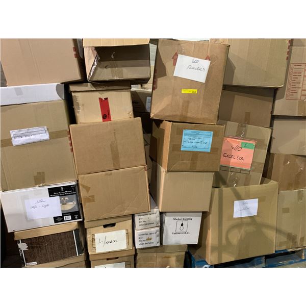 Large group of artificial plants and flowers/vases/candles/lights etc. (approx 50 boxes)