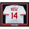 Image 1 : PETE ROSE SIGNED AND CUSTOM FRAMED REDS JERSEY (FITTERMAN COA)