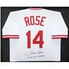 Image 2 : PETE ROSE SIGNED AND CUSTOM FRAMED REDS JERSEY (FITTERMAN COA)