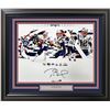 Image 1 : TOM BRADY SIGNED AND CUSTOM FRAMED NEW ENGLAND PATRIOTS COLLAGE (FANATICS COA)