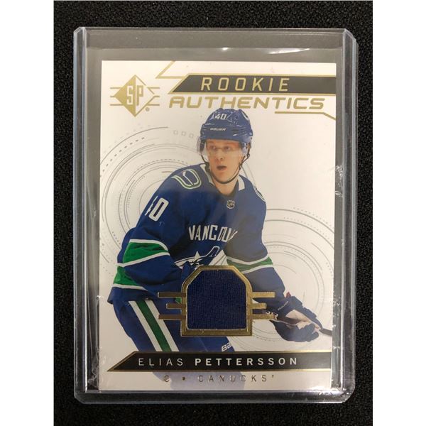 2018-19 UPPER DECK SP ROOKIE AUTHENTICS RELIC ELIAS PETTERSSON