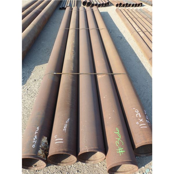 5 Lengths of pipe,  11' x 20' x 0.25 thickness