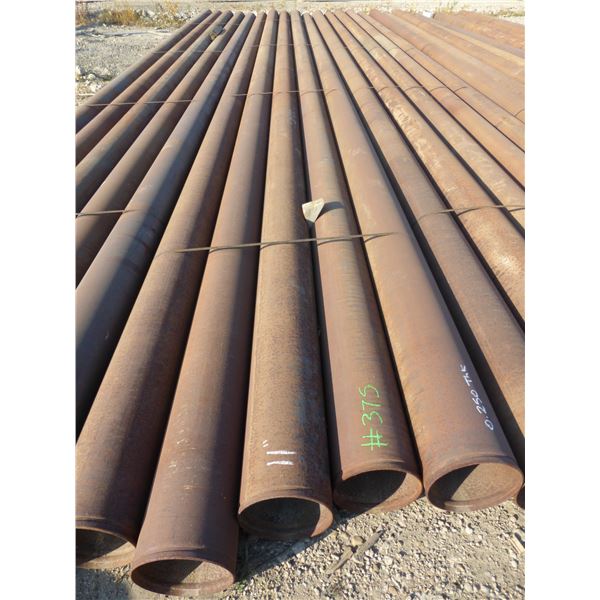 5 Lengths of pipe, 11" x approx. 40' x 0.25 thickness