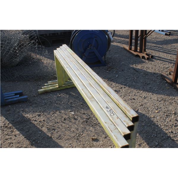 4- Steel stands (yellow) Approx. 6' x 36"
