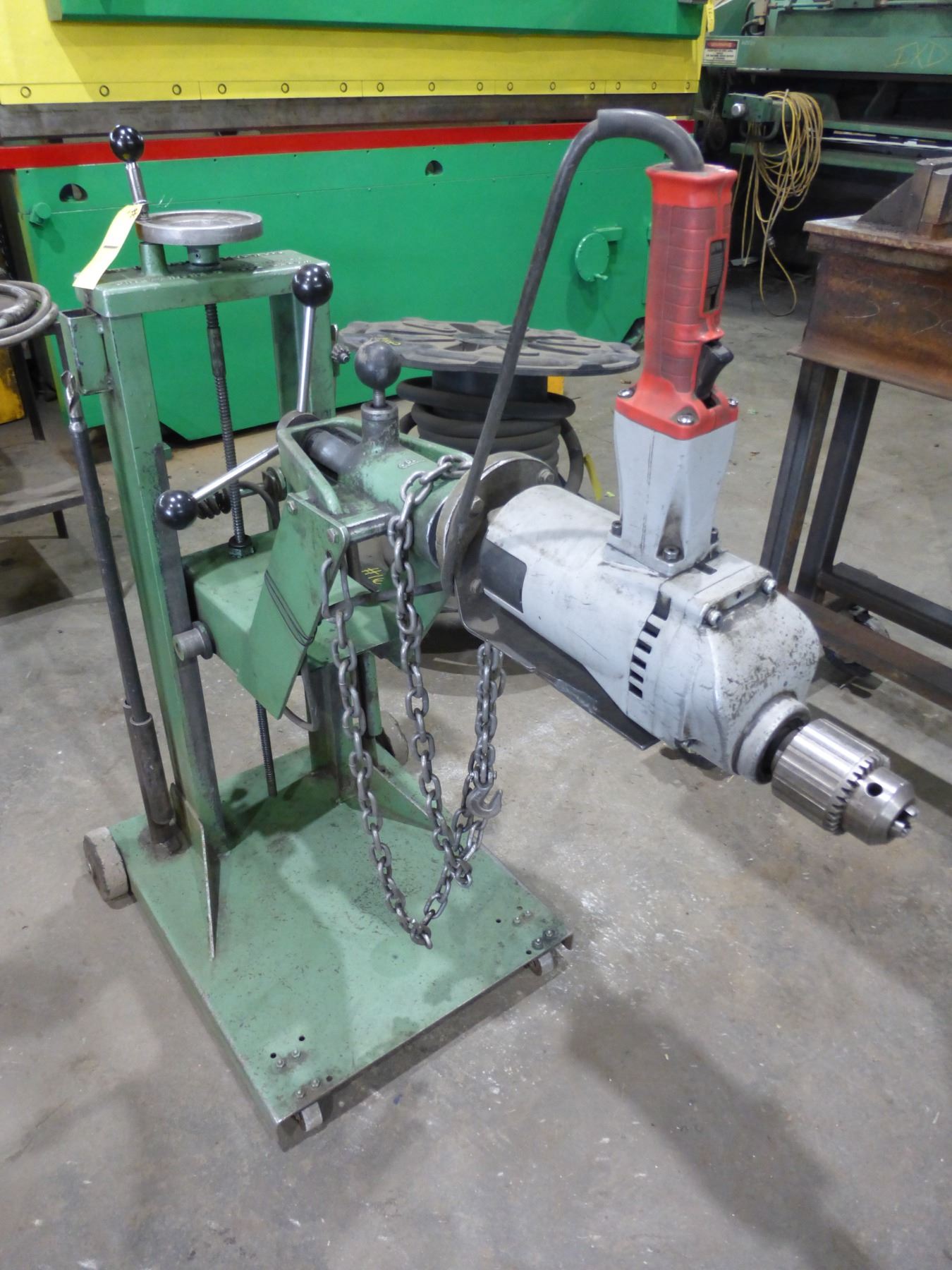 Truck frame rolling drill frame made by WABER TOOL & ENGINE INC. c/w