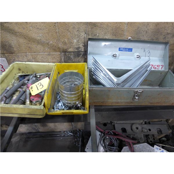 Air line fittings, brackets, bolts, tool box