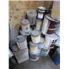 Image 3 : Misc paints, sprayers, 3- old fire ext. & pannel stand