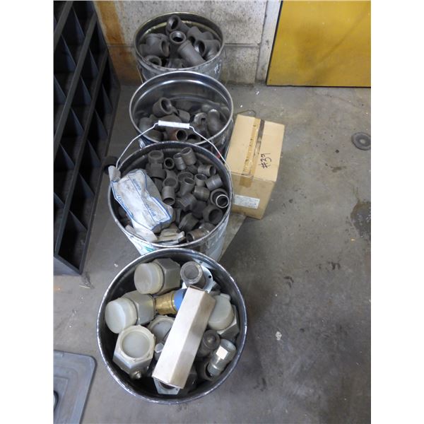 4- Pails of fittings & box of fittings