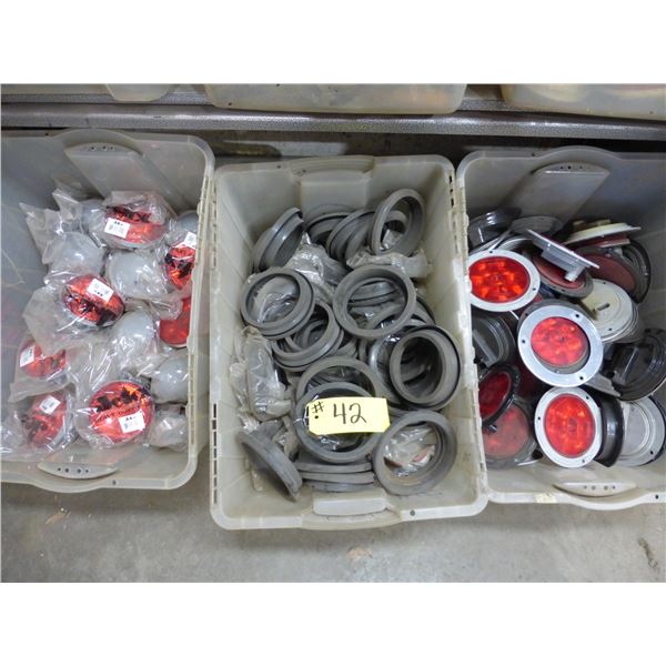 3- Containers of LED lights, gromets etc.