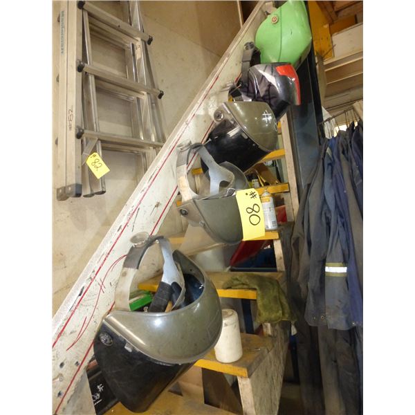 3- Shields, 2- welding helmets