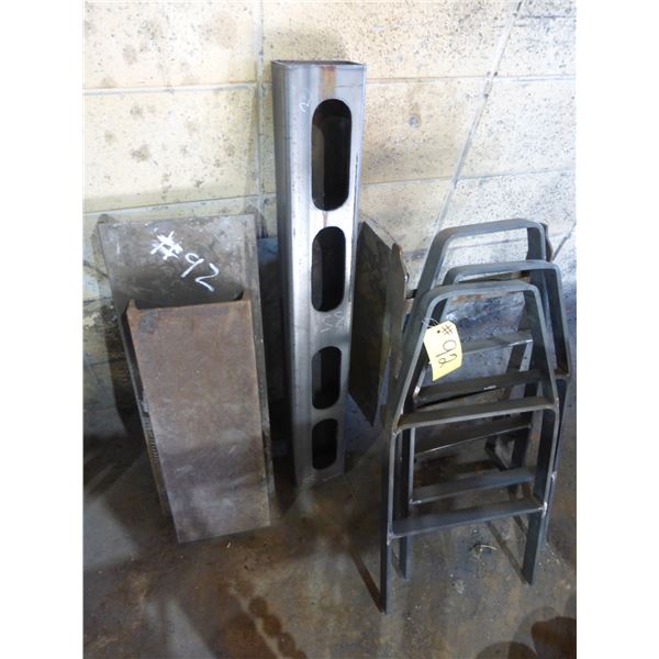 3- steel steps, channel, steel light bar