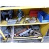 Image 6 : Yellow steel shelf unit c/w misc. steel & parts (Load after Nov 11th)