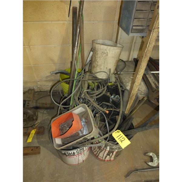 1- Lot of misc., bolts, cords and rubber