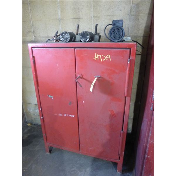 Steel cabinet c/w contents