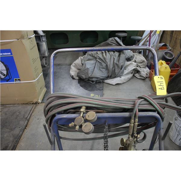 Cutting torch & cart c/w hose, torch and gauges