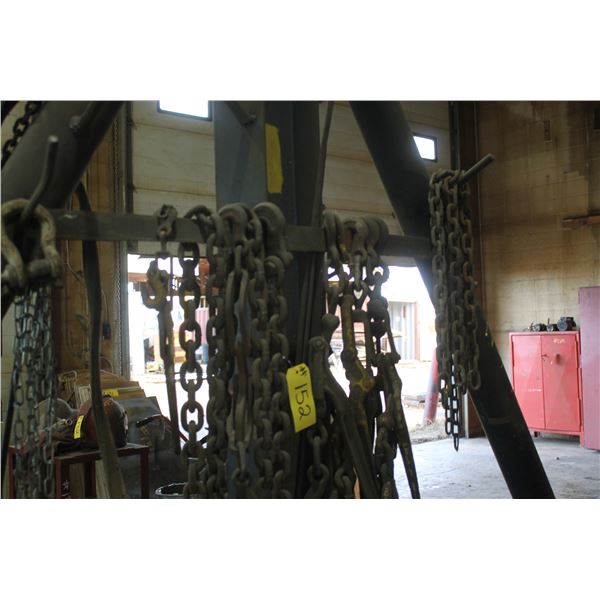 Misc. chain & boomers (hanging on A-frame)