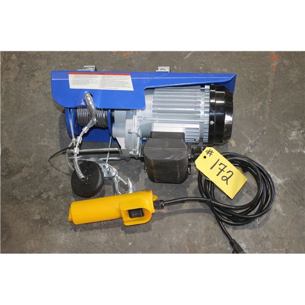 As new 110V Winch, 800lb (working)