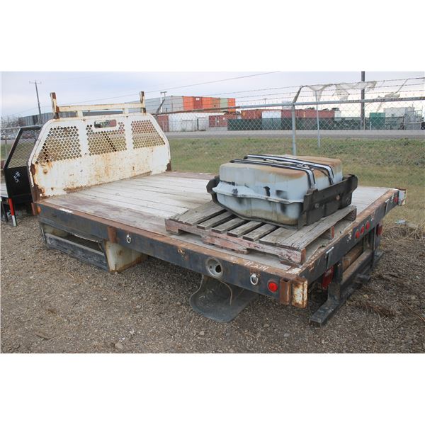 96"x146" Truck deck c/w rear hitch & head ache rack