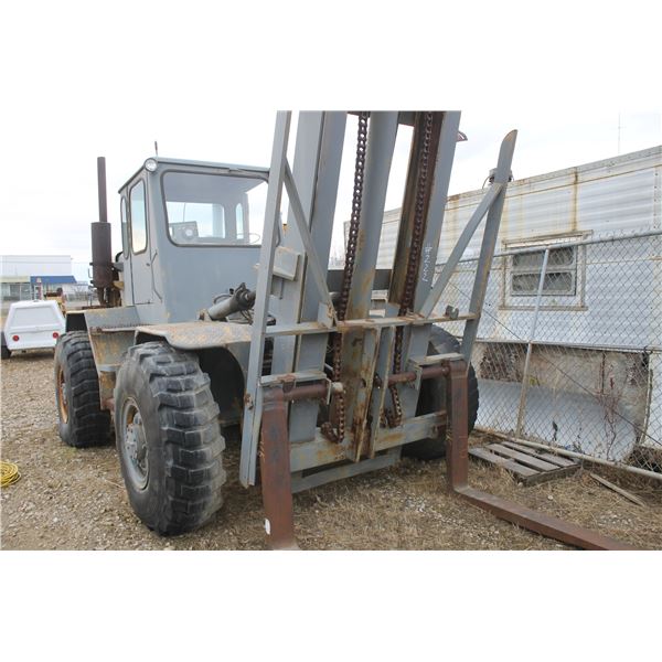 Patrick AR8, 16,000 lb Forklift, no legible SN. (running when parked 3 years ago, turns over, won't