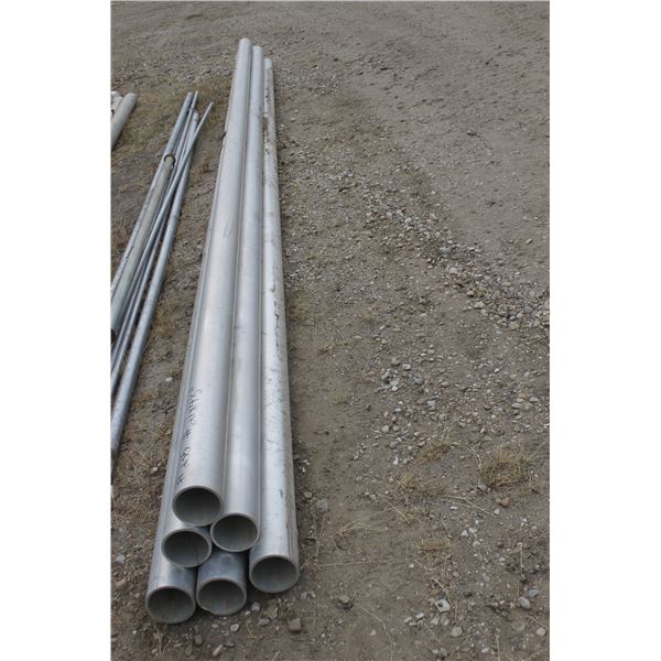 6 Lengths of alum. Pipe, Approx. 21'x4 1/2"