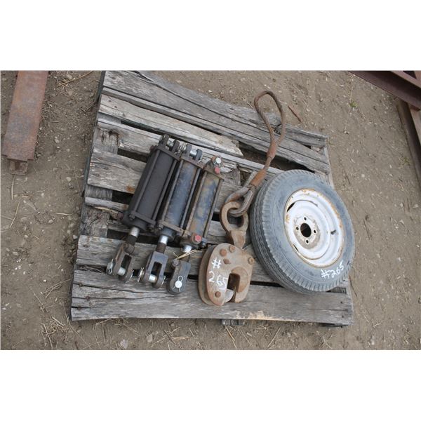 3- Rams, lift clamp, tire & rim