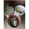 Image 1 : 3- Pails c/w regulators, yellow ribbon & misc.