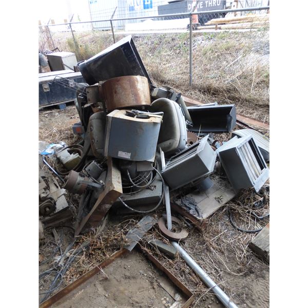 Pile of metal, elec. Motors & fans