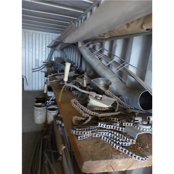 Qty of roll tarp parts & chain cranks (planks do not go)