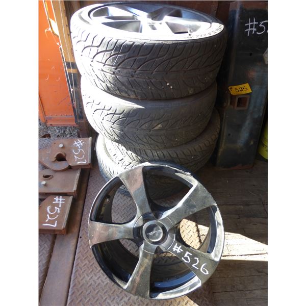 4- Rims (not matching) & 3- tires - 225/45 R18s