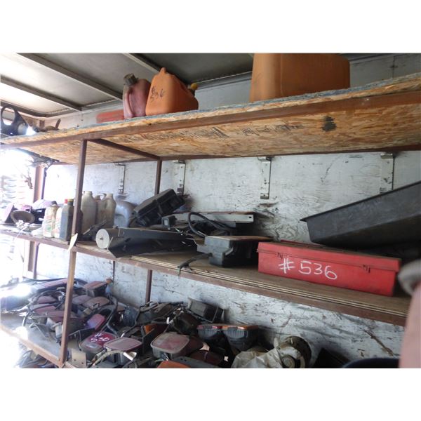 Lights, flares & misc on shelf, c/w shelf