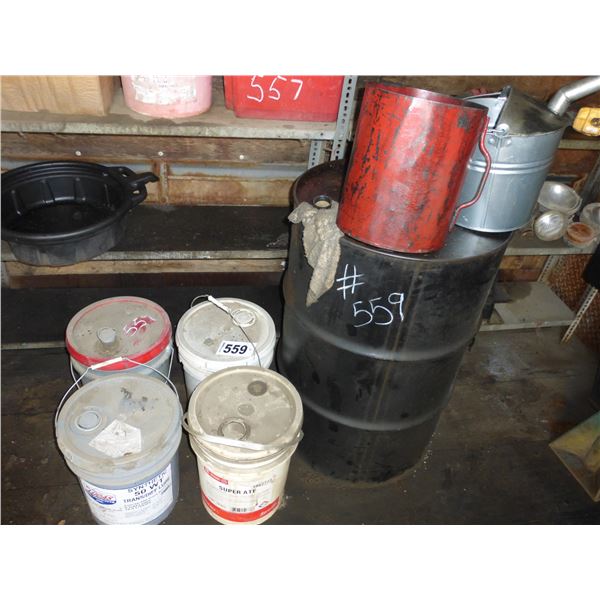 Various oils & barrel