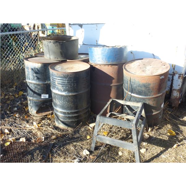 Misc. barrels & stand